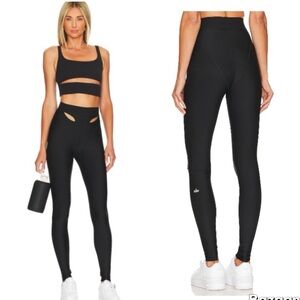 ALO Airlift High Waist Cutaway Black Leggings